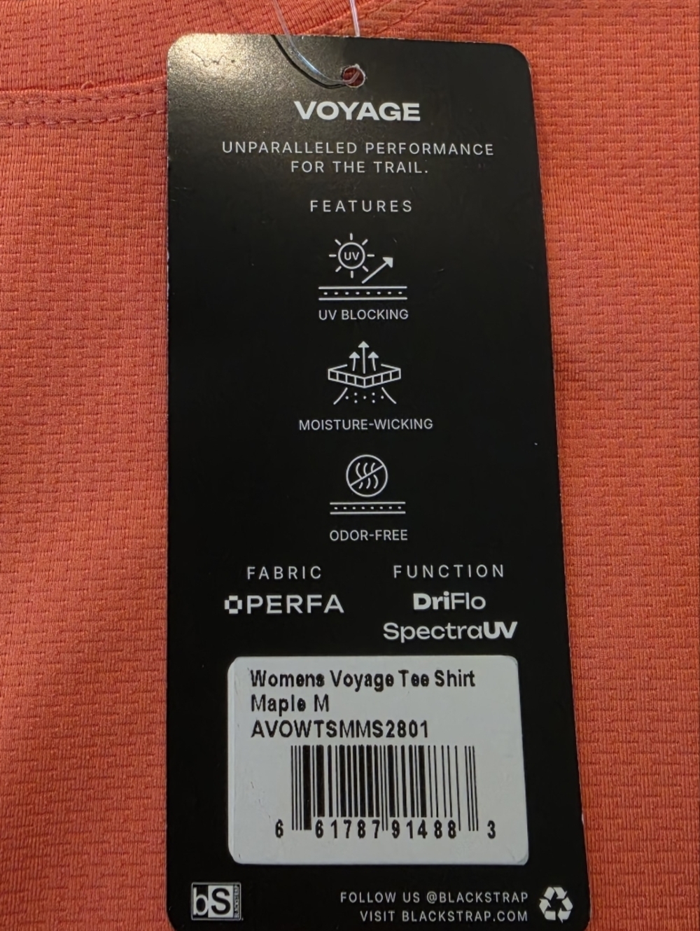 BlackStrap Voyage Performance Tee Women’s M Coral UPF 50+ Trail Active Shirt NWT - Picture 8 of 10